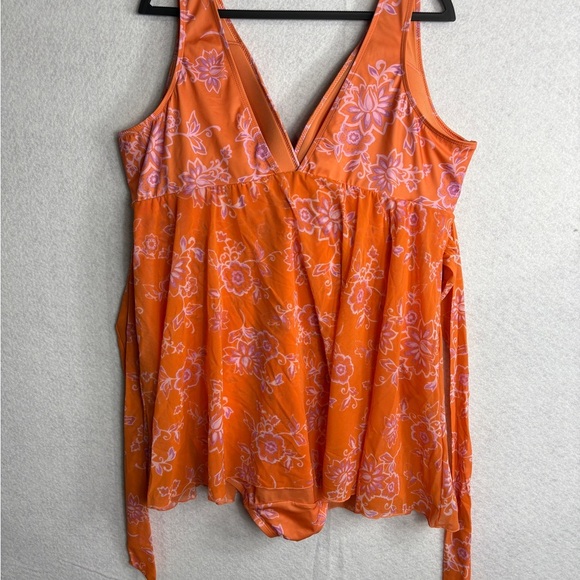 Cacique Swimsuit Orange and Purple Asymmetrical - Picture 2 of 3
